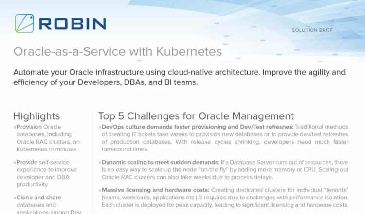 Oracle-as-a-Service with Kubernetes – Solution Brief