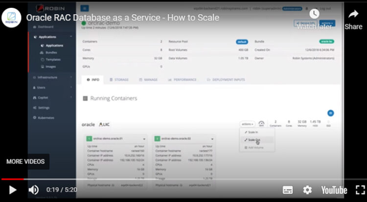 Scale Out Oracle RAC Database as a Service with Robin Platform