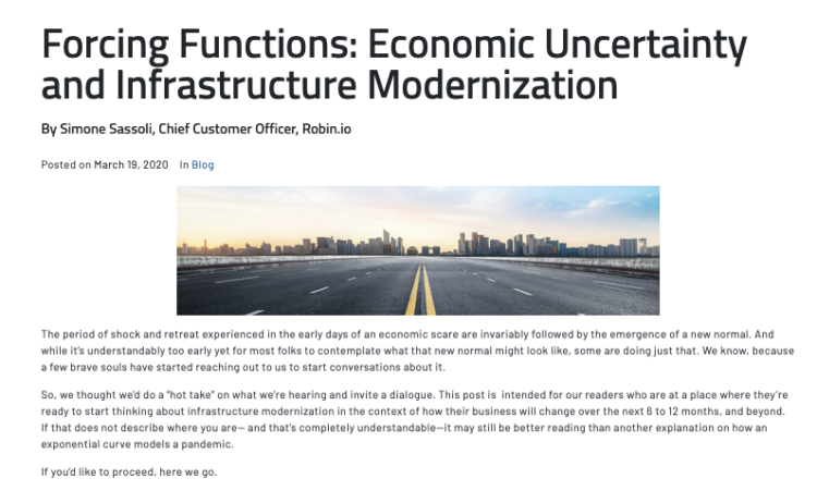 Forcing Functions: Economic Uncertainty and Infrastructure Modernization