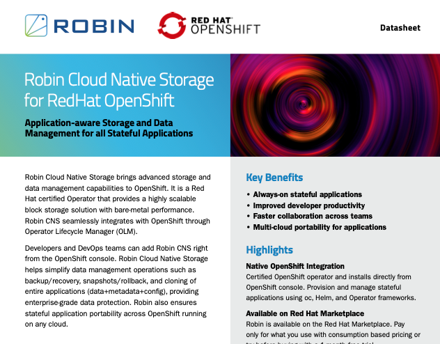 Robin Cloud Native Storage for OpenShift