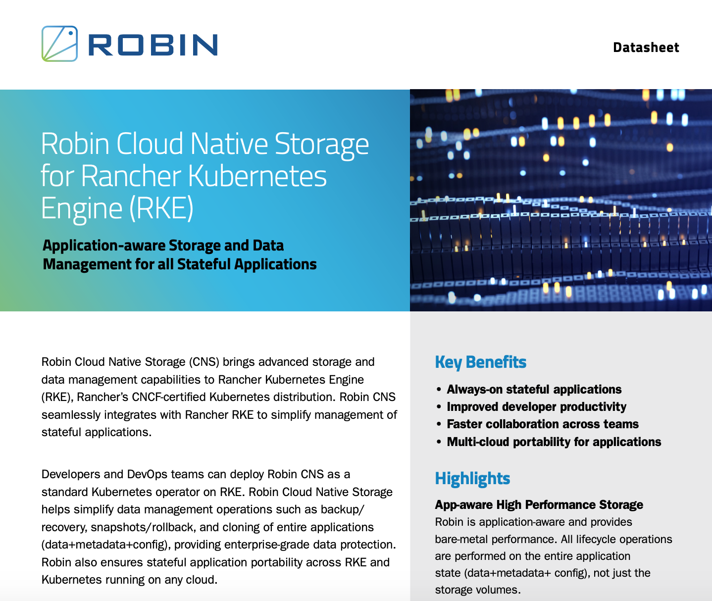 Robin Cloud Native Storage for RKE