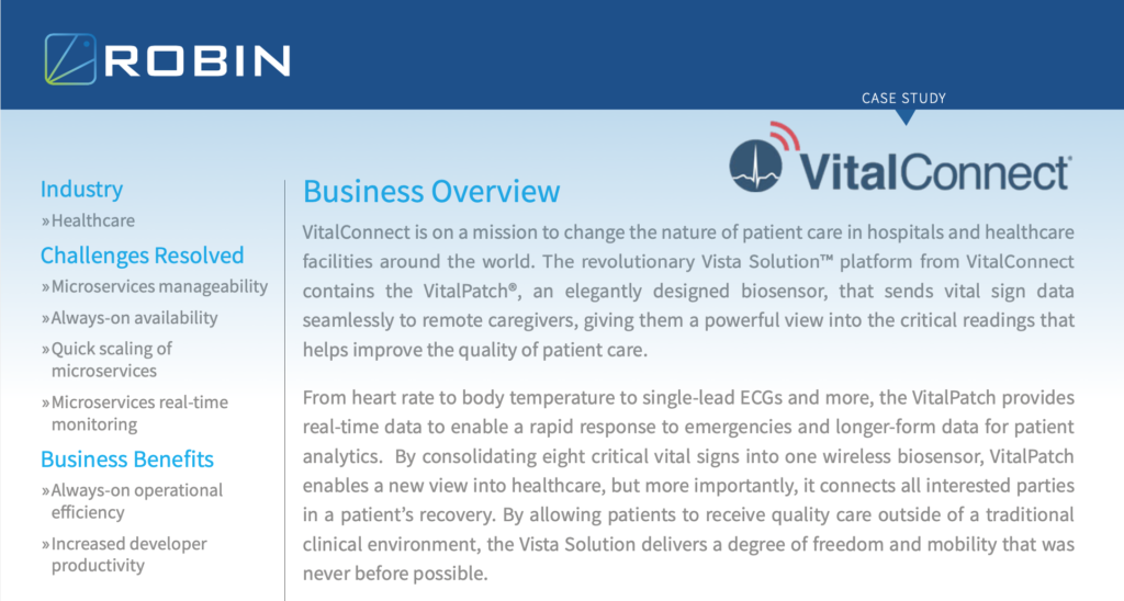 Robin.io Helps VitalConnect Simplify Microservices Management