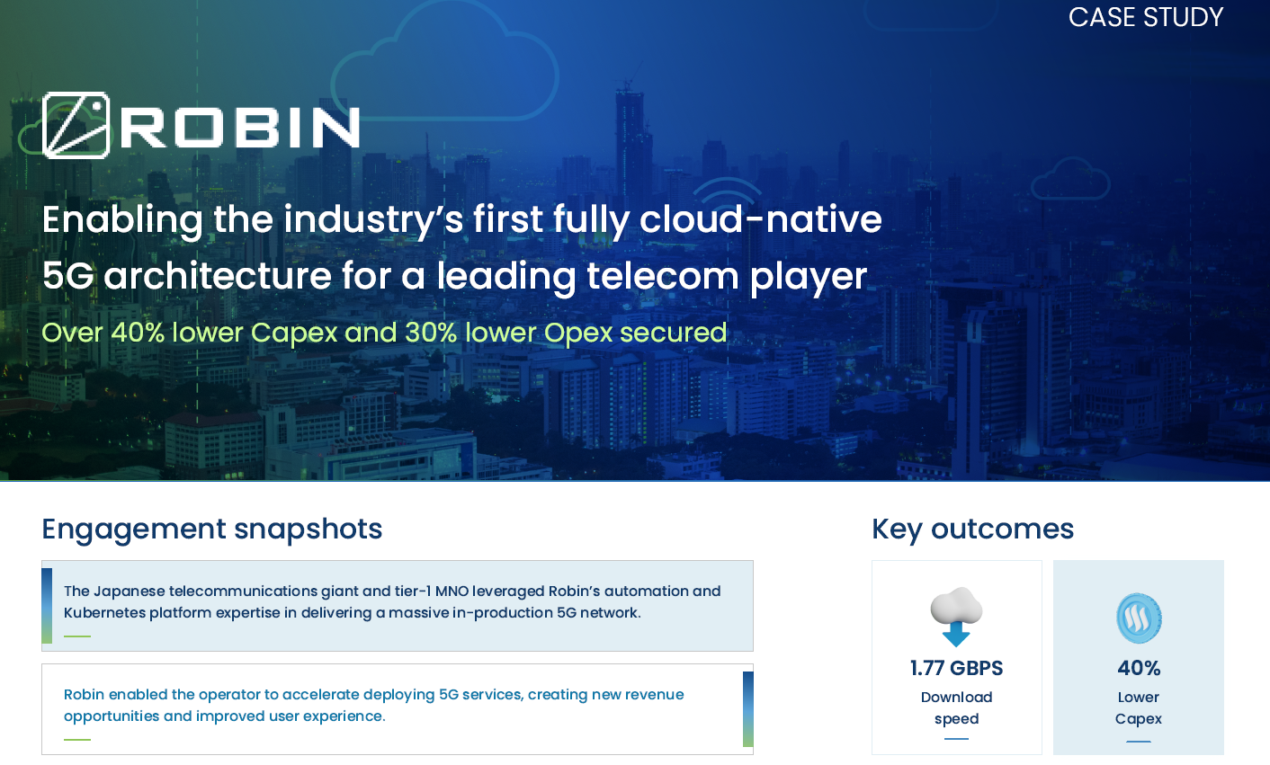 Enabling the industry’s first fully cloud-native 5G architecture for a leading telecom player